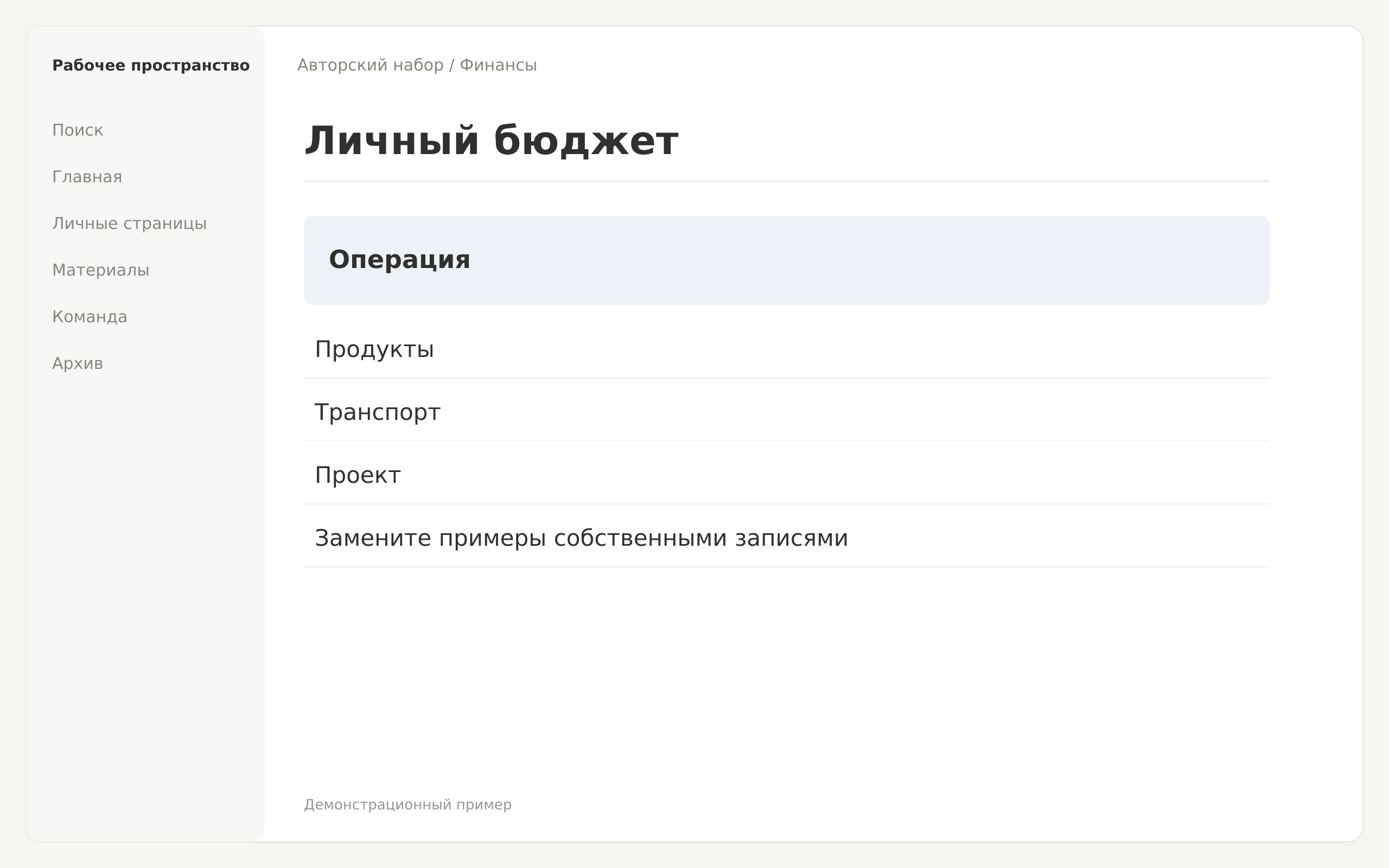 Превью набора Личный бюджет