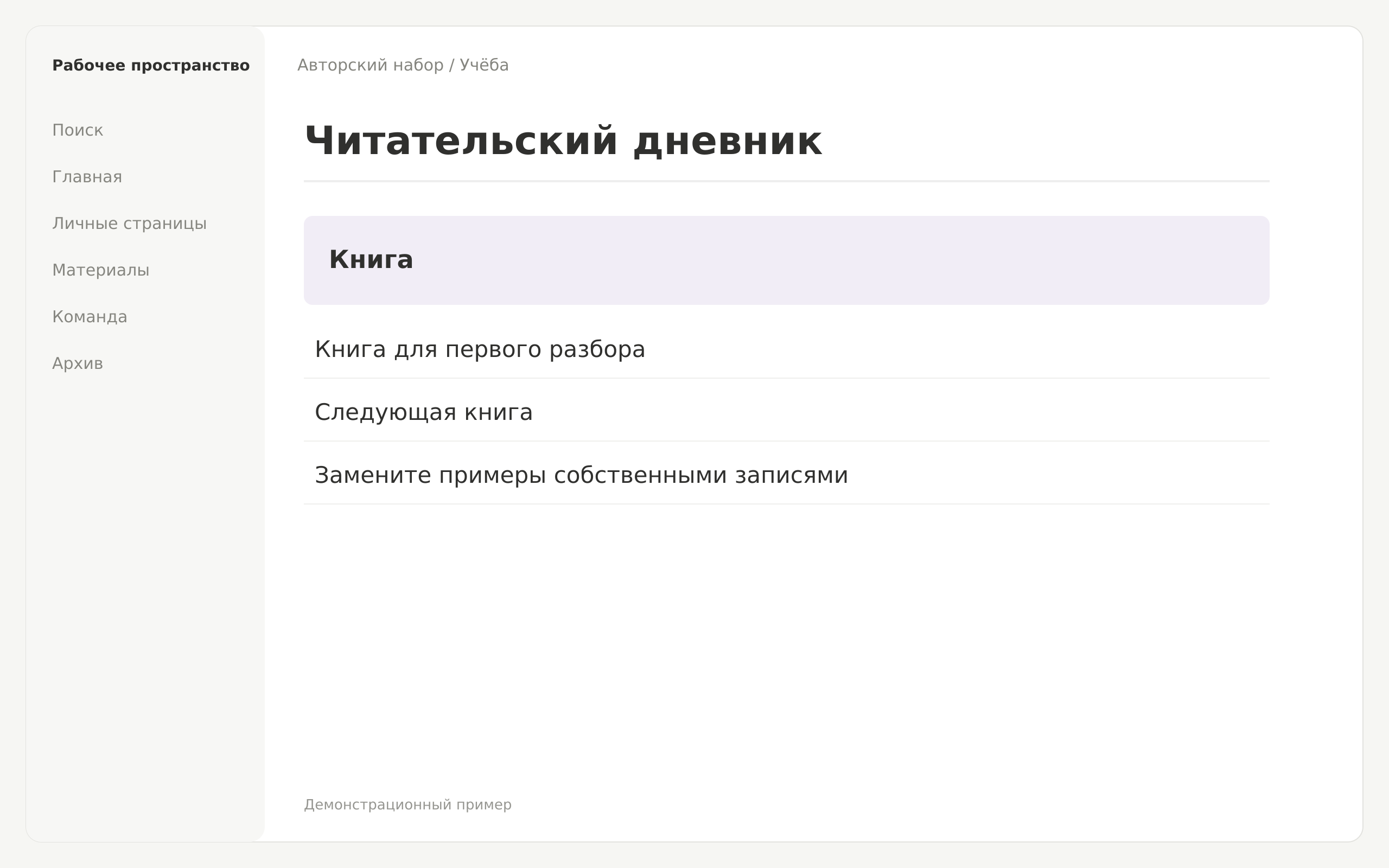 Превью набора Читательский дневник